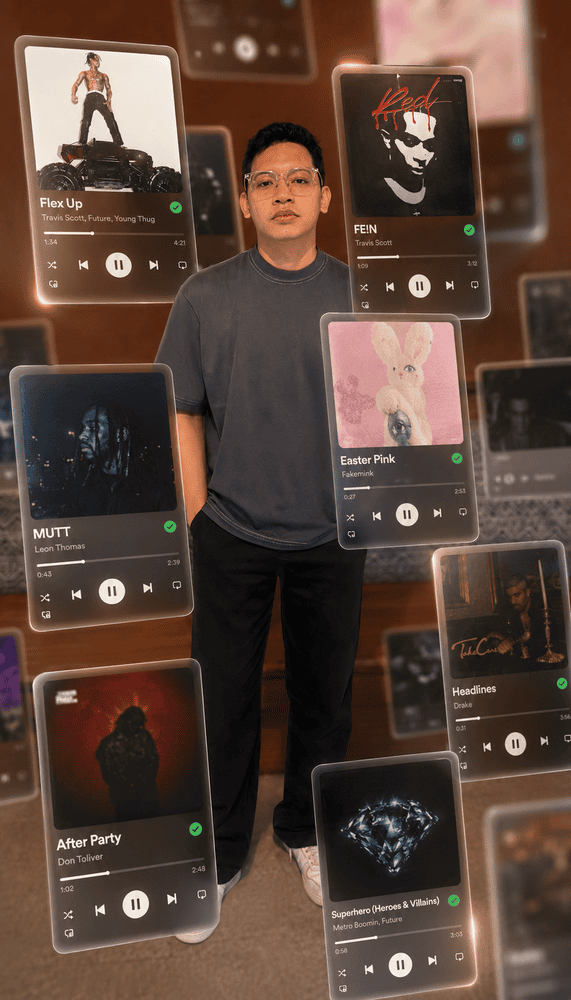 Prompt Efek Spotify Floating Card AI